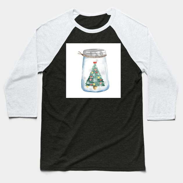 Christmas Tree in a Jar Baseball T-Shirt by Art by Ergate